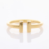 Tiffany & Co, 18ct Yellow Gold, 'T ' Ring, Size M with Box