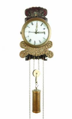 An Early-19th Century Dutch Brass Cased Weight Driven Wall Clock