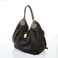 Louis Vuitton Black Leather XL Mahina Bag