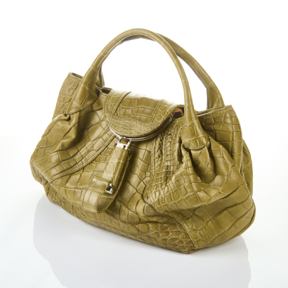 Fendi Spy Green Alligator Leather Hobo Bag