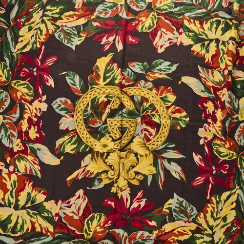 Gucci Black Multi, 70% Wool / 30% Silk Shawl