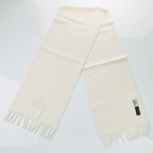 Vivian Westwood, White 100% Wool Scarf