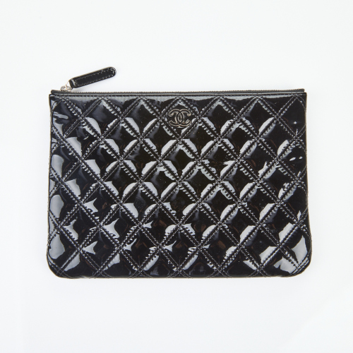 Chanel Black Patent Clutch