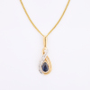 9ct Yellow Gold, Modern, Sapphire / .02ct Diamond Pendant