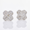 18ct White Gold, 2.38ct Diamond Clover Stud Earrings