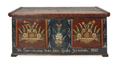 A Painted Romanian Wedding Chest