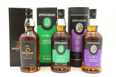 (1) Springbank 10/15/18 Year Old Single Malt Scotch Whisky Collection, 3 Bottles Sold as One Lot