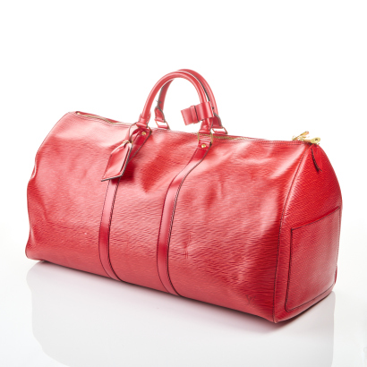 Louis Vuitton Castillan Red Epi Leather Keepall 55