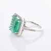 18ct White Gold, 7.42ct Emerald / .44ct Diamond Ring - 2