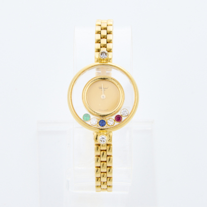 18ct Yellow Gold, 23mm Chopard Ladies "Happy Diamonds" Quartz Wristwatch