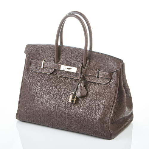 Hermès Fjord Leather Ébène Birkin, Size 35