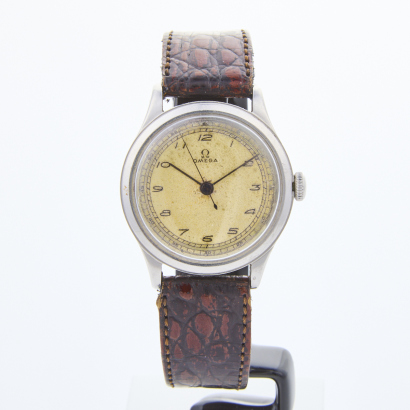 Rare, Stainless Steel, 35mm Omega Niaid Manual Wind Wristwatch circa 1940's
