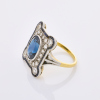 Art Deco, 3.95ct Sapphire / .84ct Diamond / .90ct Sapphire in 18ct Yellow Gold / Platinum Ring - 2