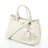 Prada Vitello Daino White Leather Tote Bag