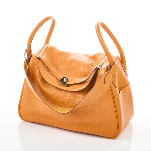 Hermès Orange Moutarde Taurillon Clemence Lindy 32