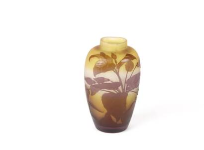 A French Art Noveau Galle Cameo Glass Vase C. 1900