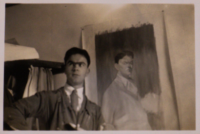 ATTR. LAWRENCE BAIGENT untitled (Leo Bensemann poses before Self-Portrait)