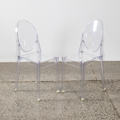 A Pair Of Early Ghost Chairs By Philippe Starck For Kartell