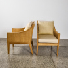 A Pair Of Custom Made Oak And Rattan Chairs By Paradigm Design - 2