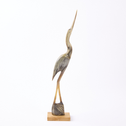 A Mid-Century Carved Heron