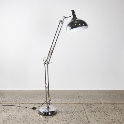 A Large Chrome Floor Lamp