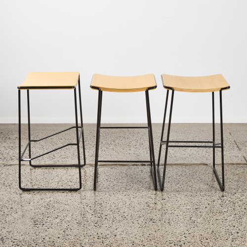 A Set of Three Tim Webber Wrap Kitchen Stools