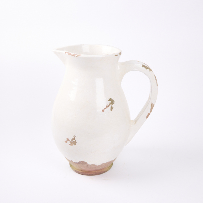 A Large White Crackle Glazed Jug