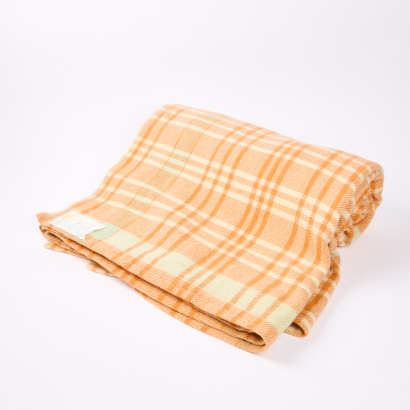 A Dream warm All Wool Orange Checked Blanket