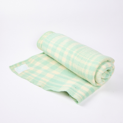 A Green Checkered Wool Blanket