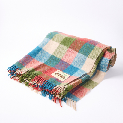 A Vintage Roslyn Wool And Mohair Plaid Travel Rug