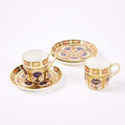 A Pair of Royal Crown Derby Cups & Saucers