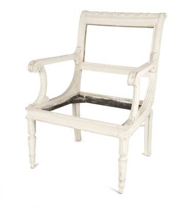 A Louis XVI Style Painted Chair Frame