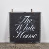 A White House Handpainted Metal Sign