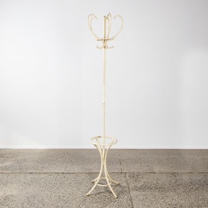 A White Metal Hat And Coat Stand