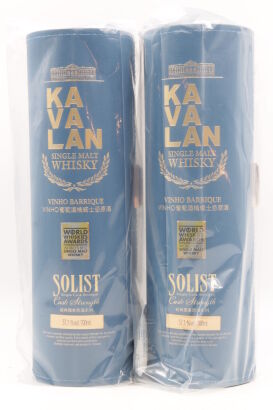 (2) Kavalan Solist Vinho Barrique Blended Taiwanese Whisky (Sealed)