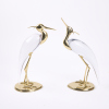 A Pair of Mid-Century Glass & Brass Herons