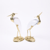 A Pair of Mid-Century Glass & Brass Herons - 2