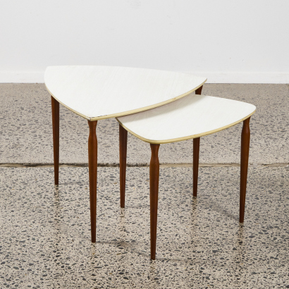 A Pair Of Guitar Pick Nesting Tables