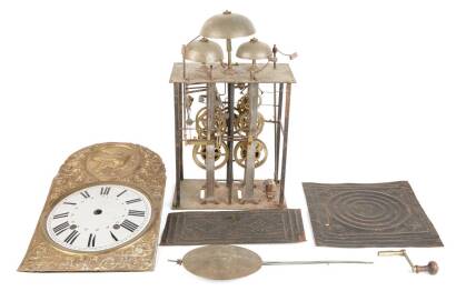 An Early-19th Century Swiss French Morbier Comtoise Style Wall Clock.