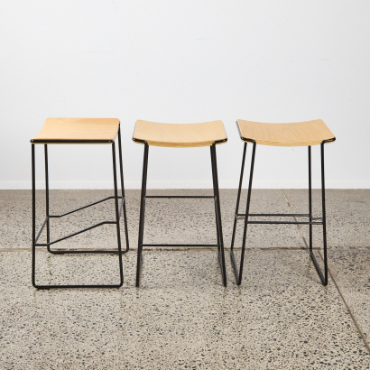 A Set of Three Tim Webber Wrap Kitchen Stools