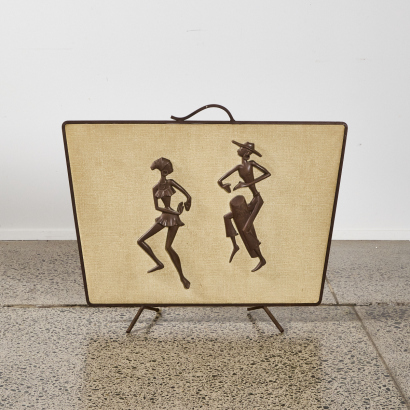 A Retro Drummer And Dancer Firescreen