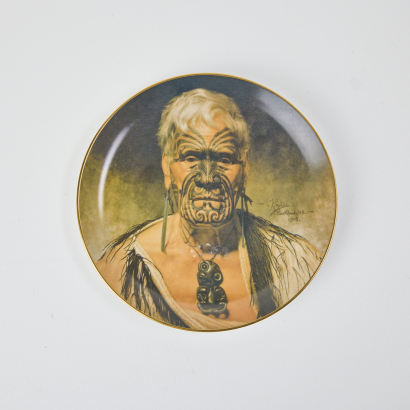 A Temuka Studio Plate Decorated With "Te Aho" by Charles F Goldie