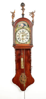 A 19th Century Dutch Wall Staartklok With Weights
