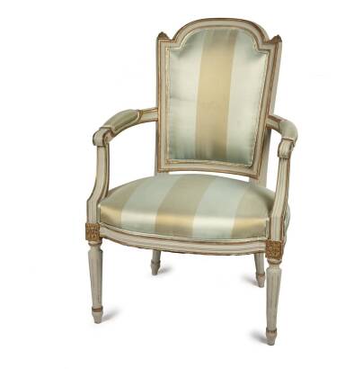 A Reproduction Louis XVI Style Painted Frame Armchair