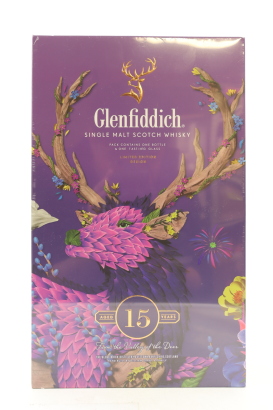 (1) Glenfiddich Limited Edition Design Our Solera CNY 15 Year Old Single Malt Scotch Whisky with 1 Tasting Glass