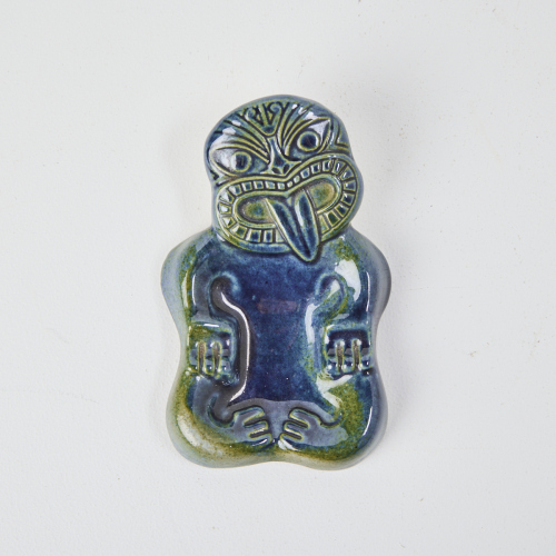 A Rare Crown Lynn Press Moulded Tiki Ashtray