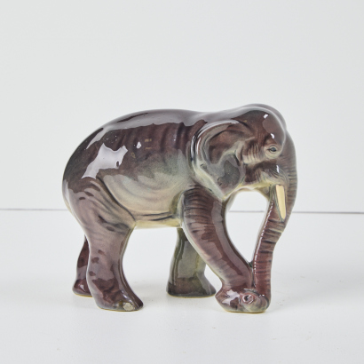 A Crown Lynn Elephant with a Purple Lustre