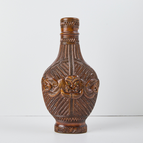 A Large Totara Carved Floor Pot