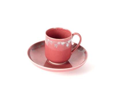 A Ruskin Pottery Demitasse Cup and Saucer