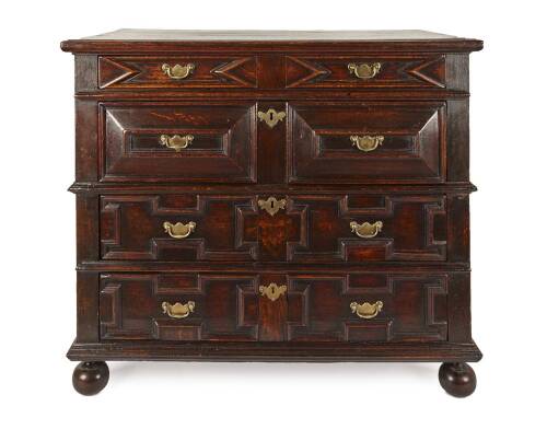 A Mid to Late-Eighteenth Century Moulded Front Chest of Drawers in Oak